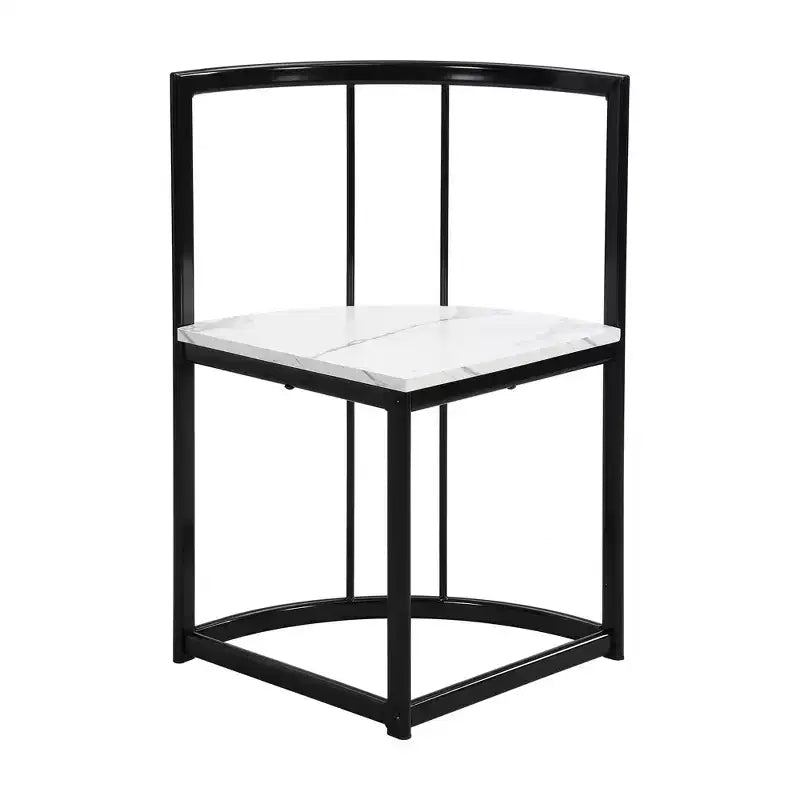 Modern Marble Dining Table Set for 6 with Metal Frame, Rectangular Marble Sticker Table and 6 Chairs for Dining Room Kitchen