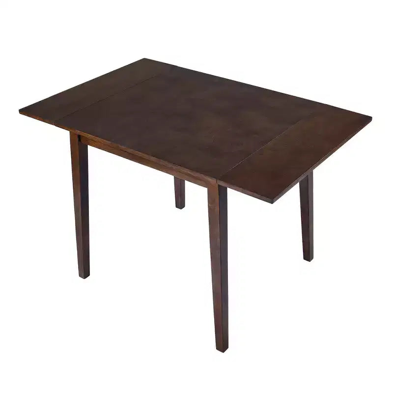 3 Piece Expandable Dining Set with 2 Upholstered Chairs, Wood Dining Table with Drop Leaf for Small Place