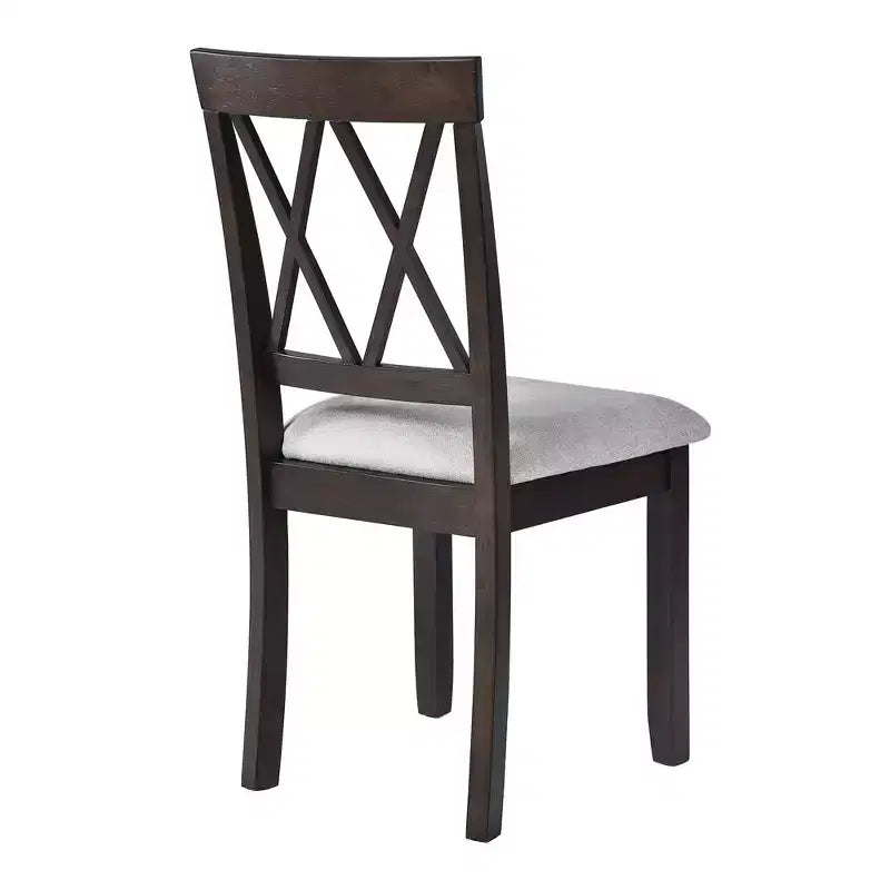 3 Piece Expandable Dining Set with 2 Upholstered Chairs, Wood Dining Table with Drop Leaf for Small Place