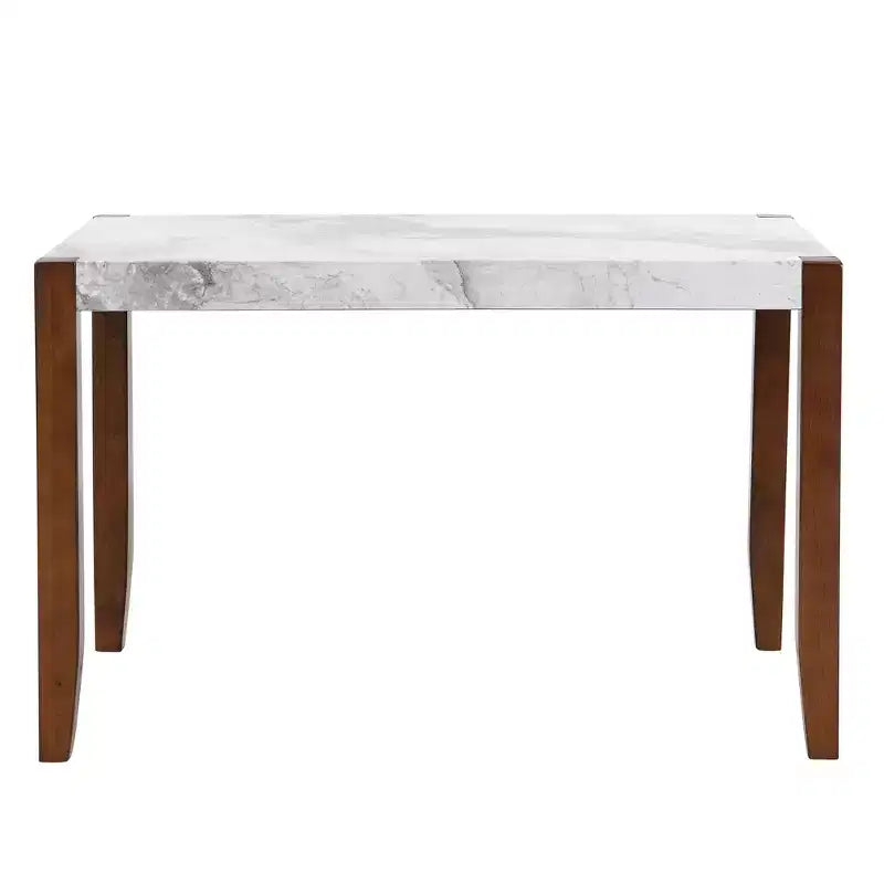 Faux Marble Dining Table Set for 4, 5 Pieces Rectangle Dining Table with 4 Upholstered Chairs for Small Space Kictchen