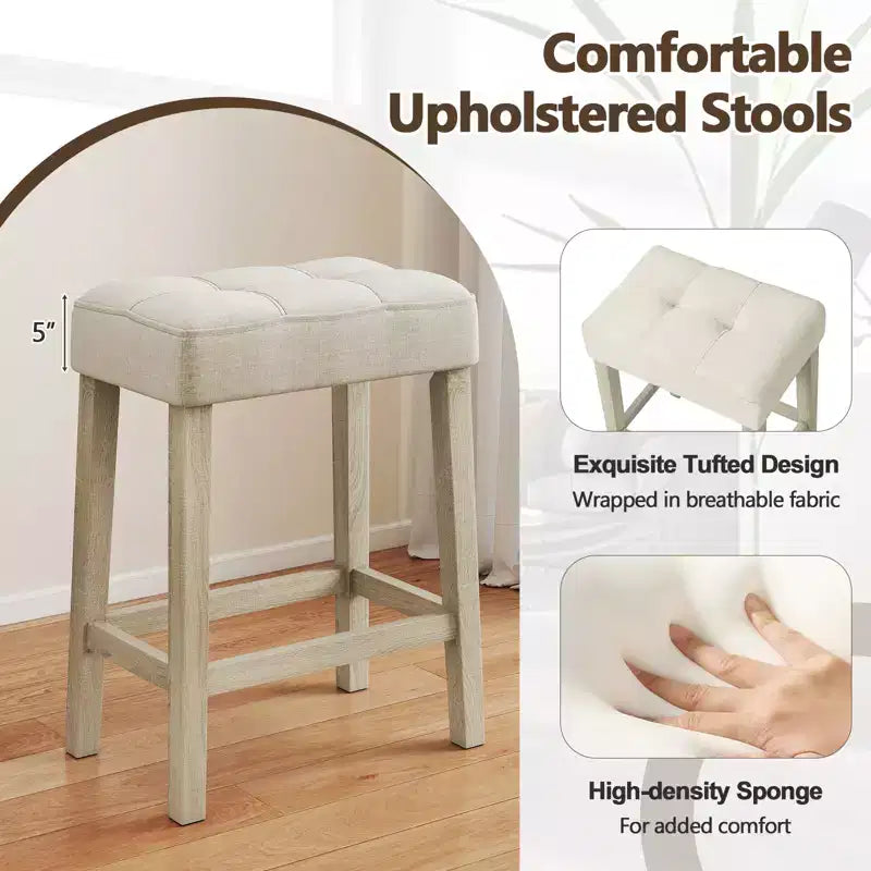 Costway 4PCS Bar Table Set w/Charging Station 3 Padded Stools for Living Room Kitchen