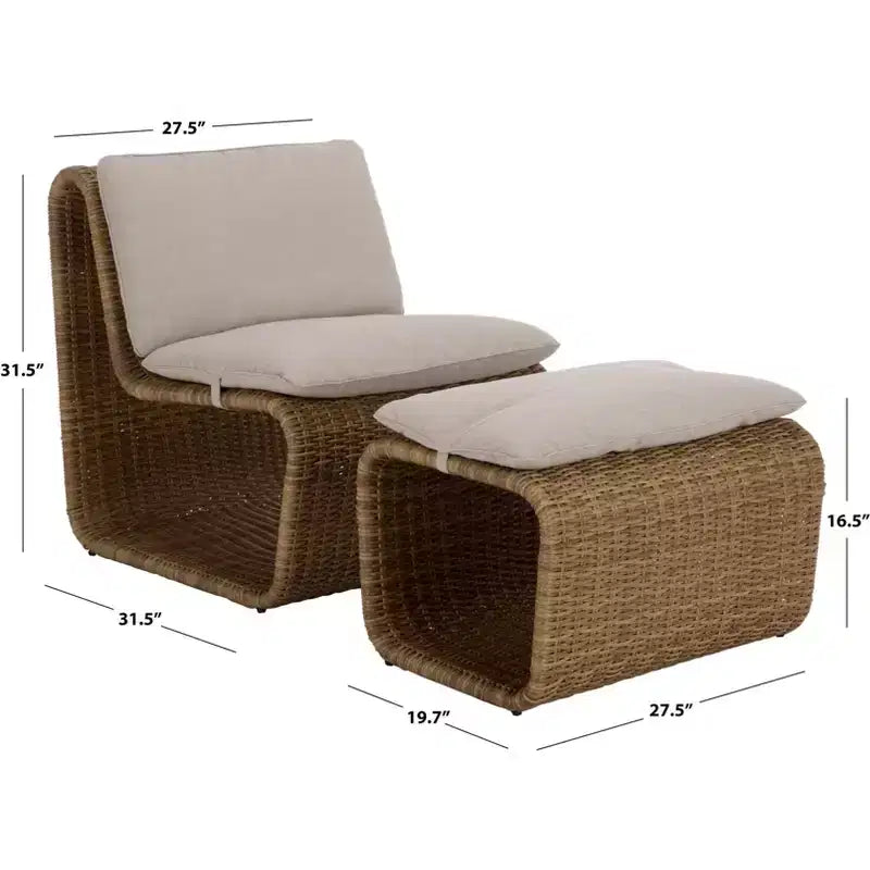 Drew Patio Lounge Set - Indoor/Outdoor - PAT7542 - Natural/Taupe - Safavieh