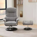 GDFStudio Mirna Ergonomic Chenille Upholstered Swivel Recliner Chair with Ottoman