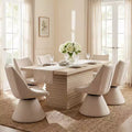 Christopher Knight Home Wichai Modern 7 Piece Wooden and Metal Dining Set with Swivel Chairs and Rectangular Table