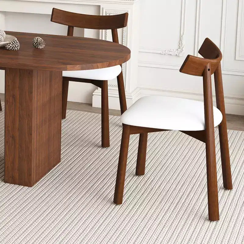 GDFStudio Hayden Farmhouse 62.9-Inch Oval 4-Seater Wood Dining Table Set
