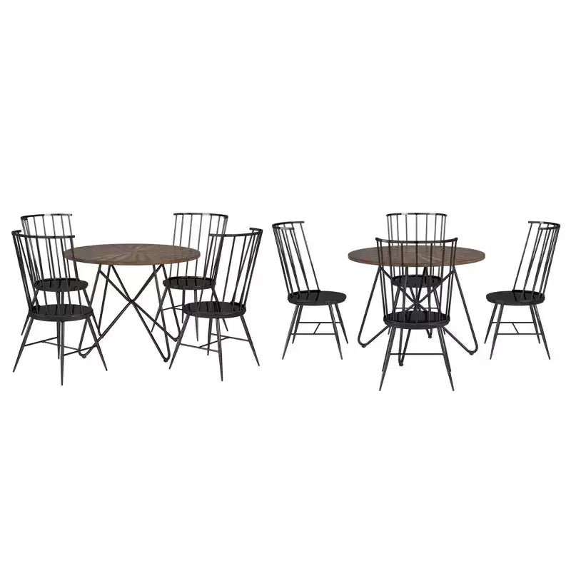 Norfolk Walnut Finish Round 5-Piece Dining Set - INSPIRE Q