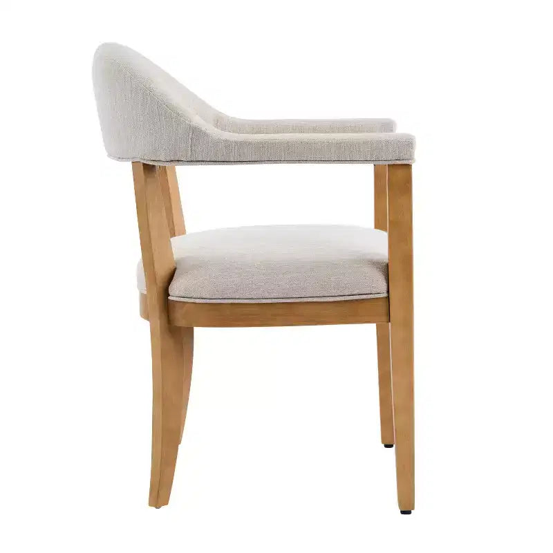 Christopher Knight Home Harrison Mid-Century Modern 5-Piece Wood Dining Set with 4 Upholstered Armchairs