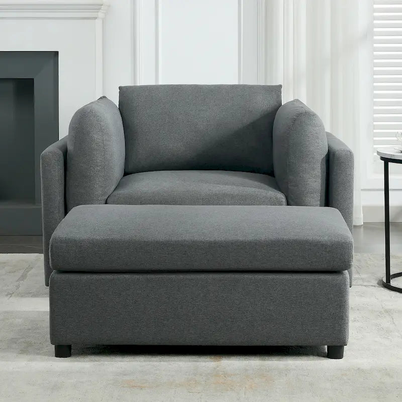 Fauteuil moderne surdimensionné avec ottoman