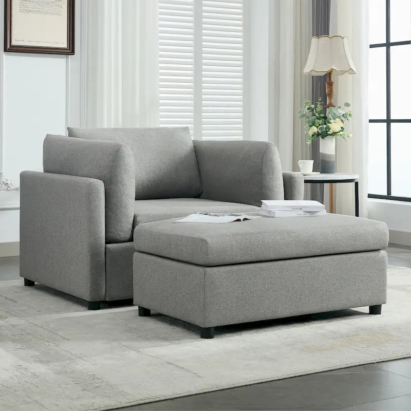 Fauteuil moderne surdimensionné avec ottoman