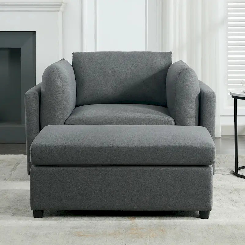Fauteuil moderne surdimensionné avec ottoman