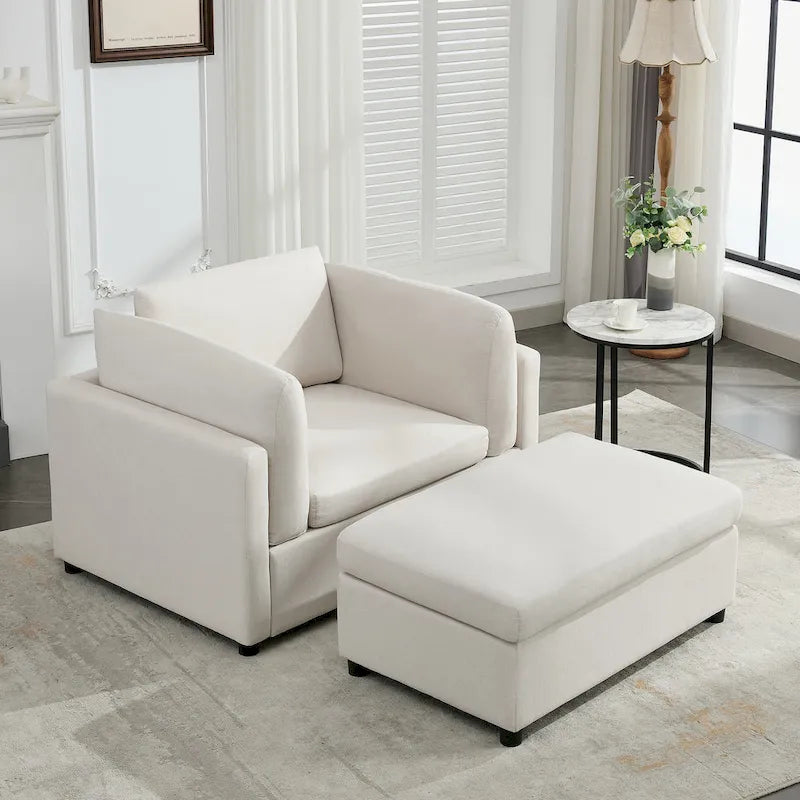 Fauteuil moderne surdimensionné avec ottoman