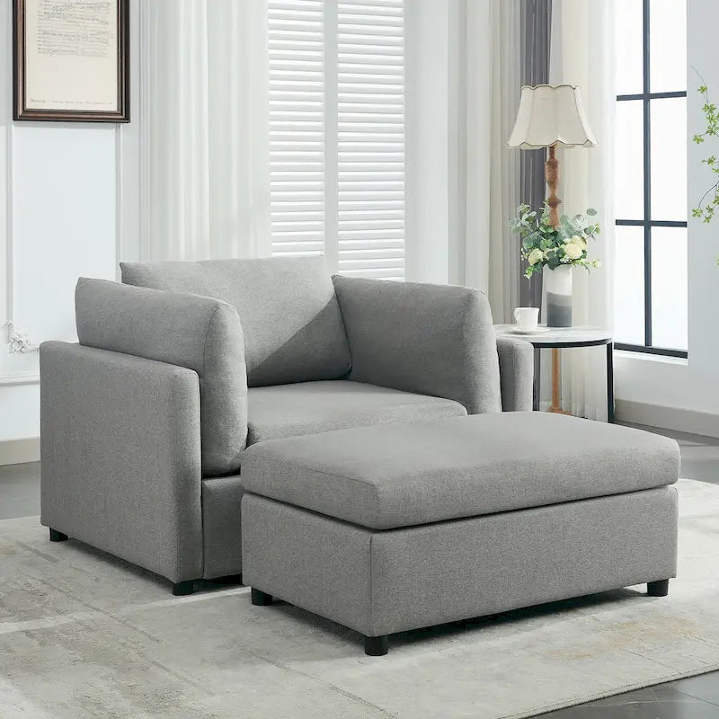 Fauteuil moderne surdimensionné avec ottoman