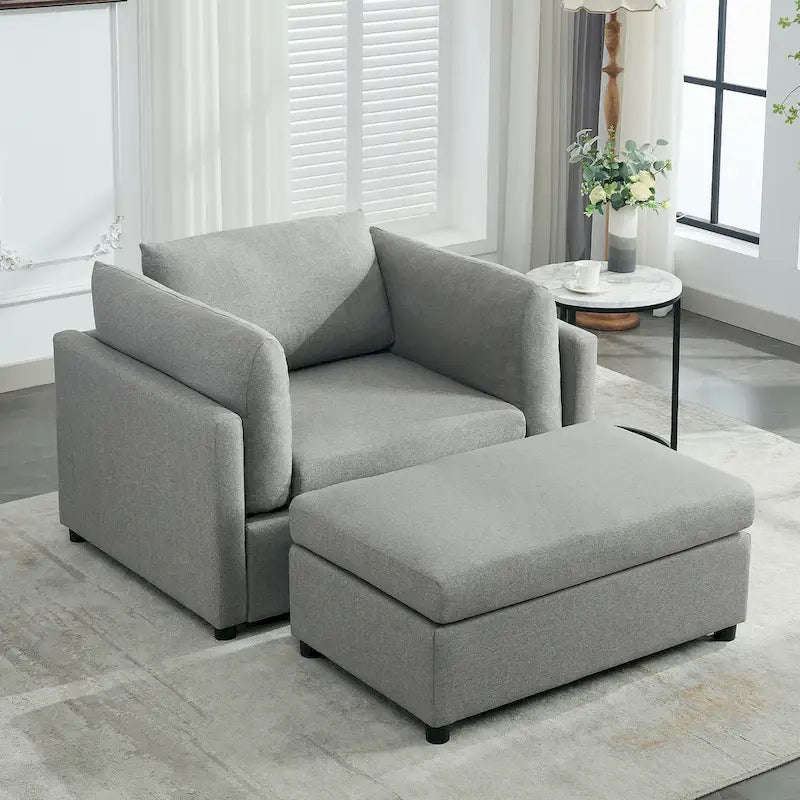 Fauteuil moderne surdimensionné avec ottoman