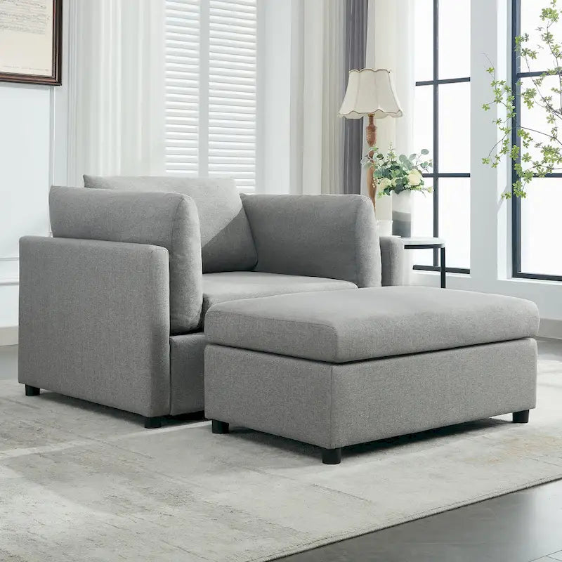 Fauteuil moderne surdimensionné avec ottoman