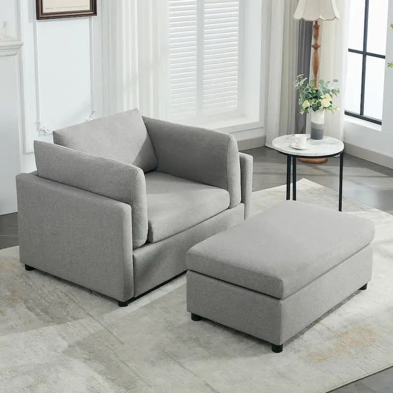 Fauteuil moderne surdimensionné avec ottoman