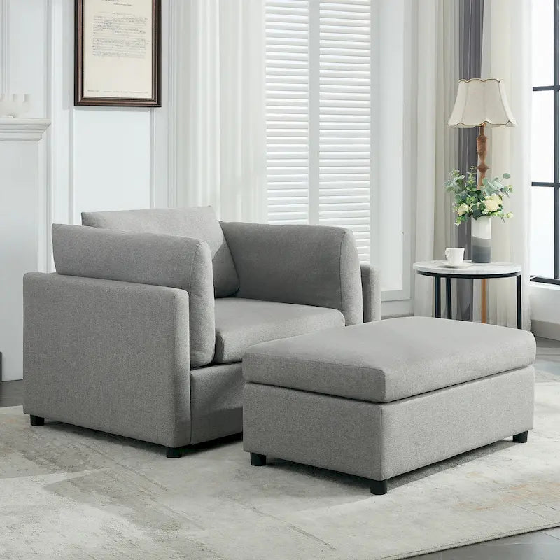 Fauteuil moderne surdimensionné avec ottoman