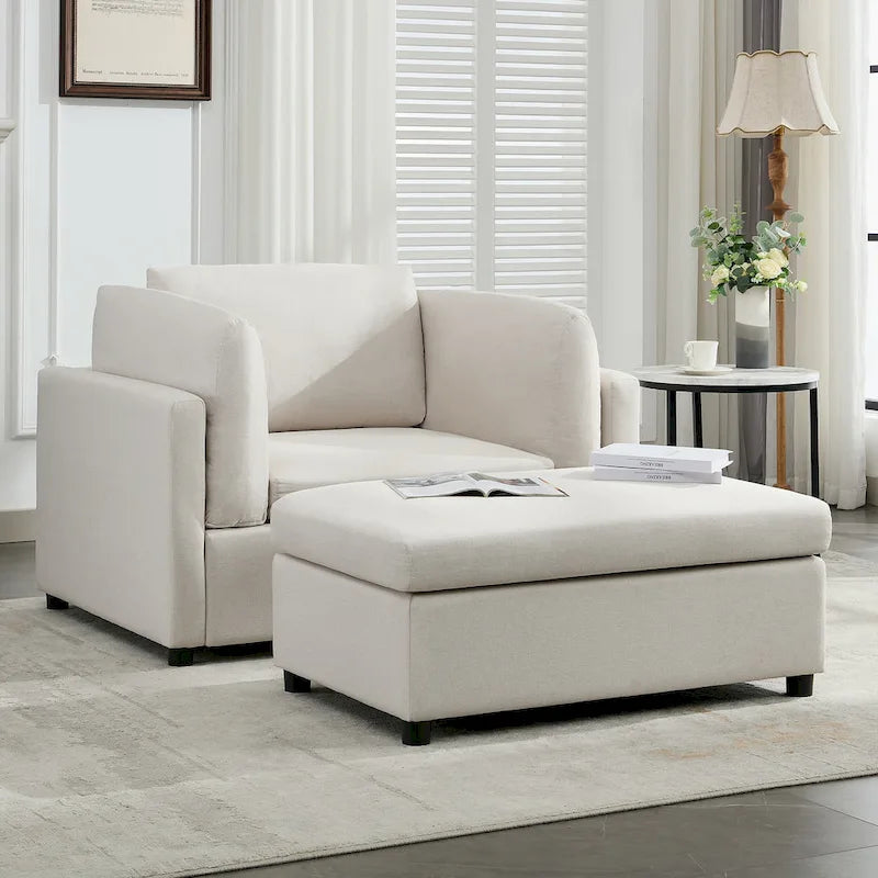 Fauteuil moderne surdimensionné avec ottoman