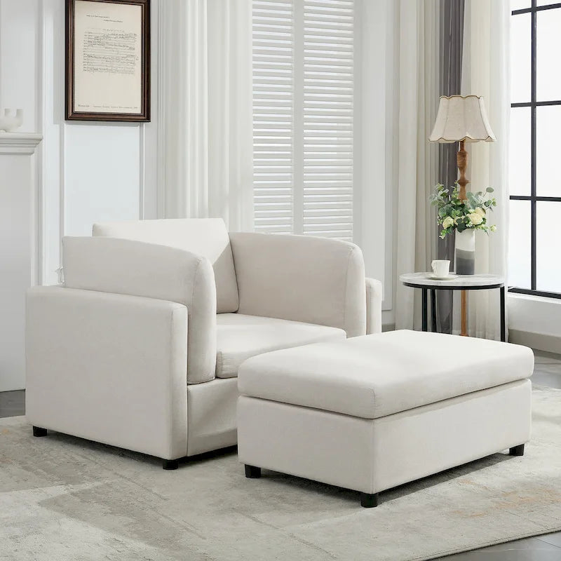 Fauteuil moderne surdimensionné avec ottoman
