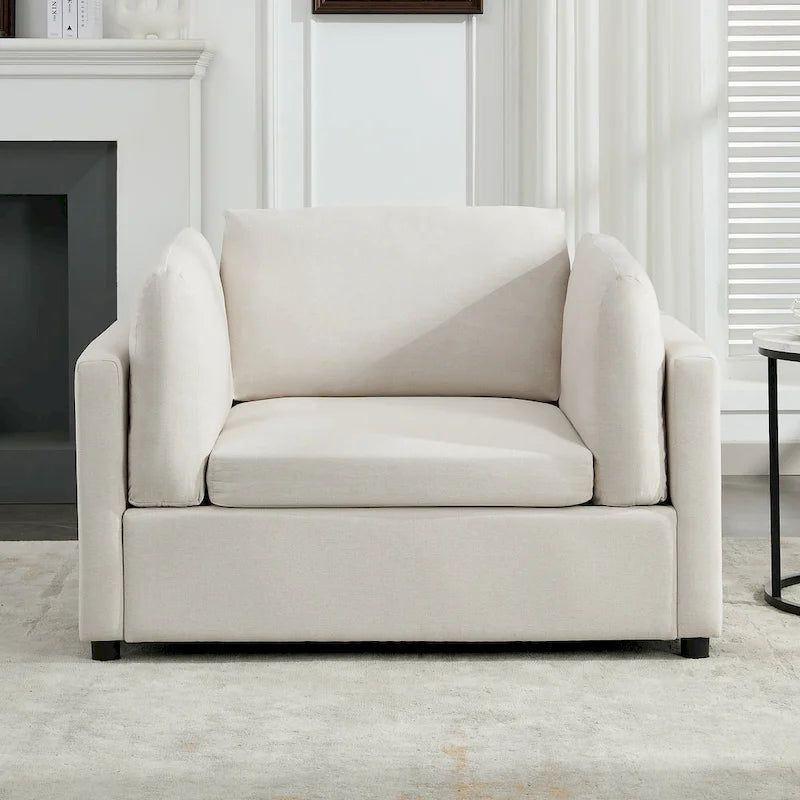 Fauteuil moderne surdimensionné avec ottoman