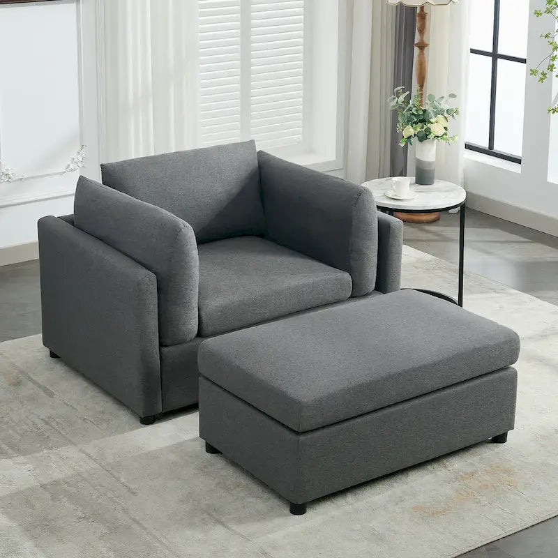 Fauteuil moderne surdimensionné avec ottoman