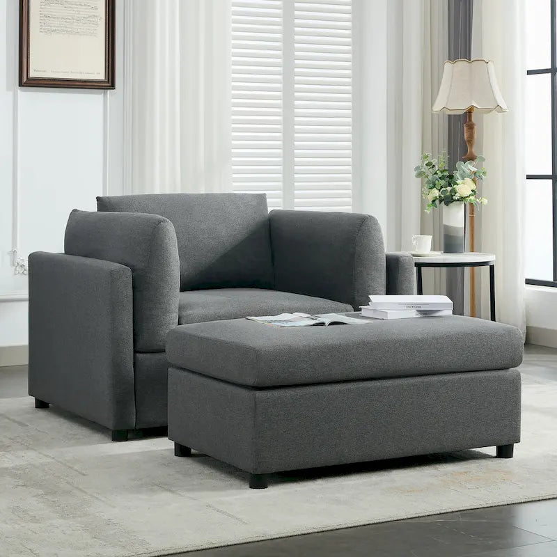 Fauteuil moderne surdimensionné avec ottoman