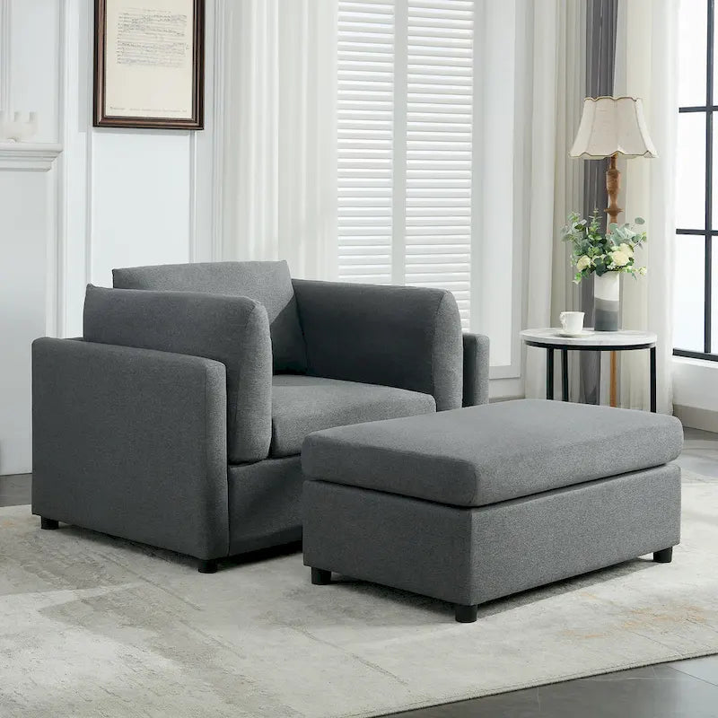 Fauteuil moderne surdimensionné avec ottoman
