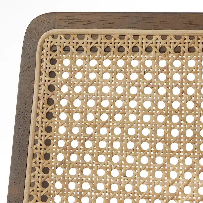 Chaises de salle à manger en bois massif et cannage (lot de 2)