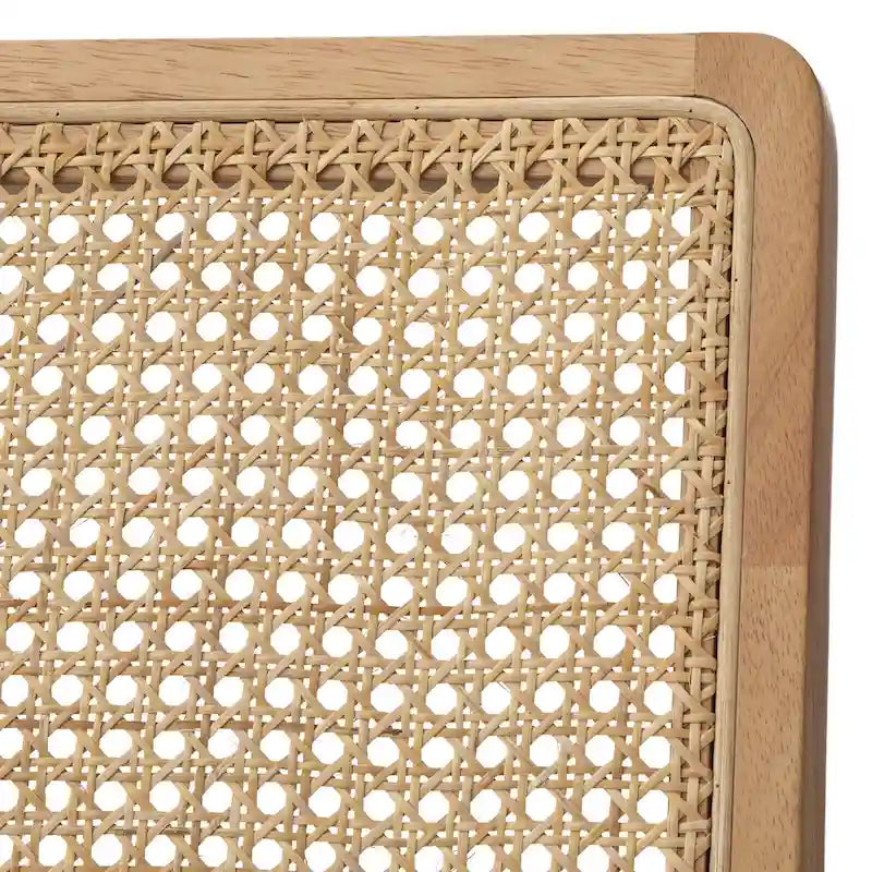 Chaises de salle à manger en bois massif et cannage (lot de 2)