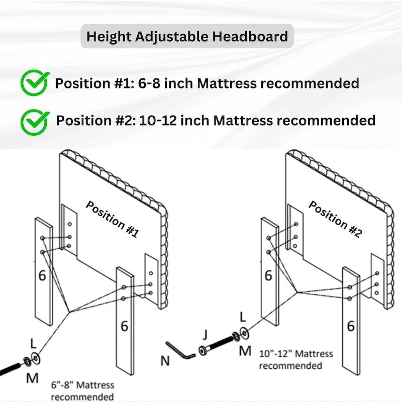 Lit plateforme Queen avec tête de lit réglable, tissu Dove