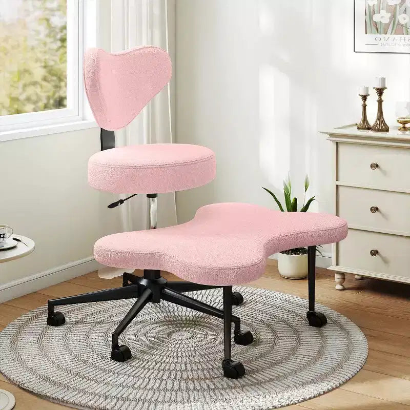 Pinmoco Ergonomic Criss Cross Office Chair, Height Adjustable Meditation Chair, 360 Swivel, Lumbar Support, Task and Office Chair, ADHD Chair