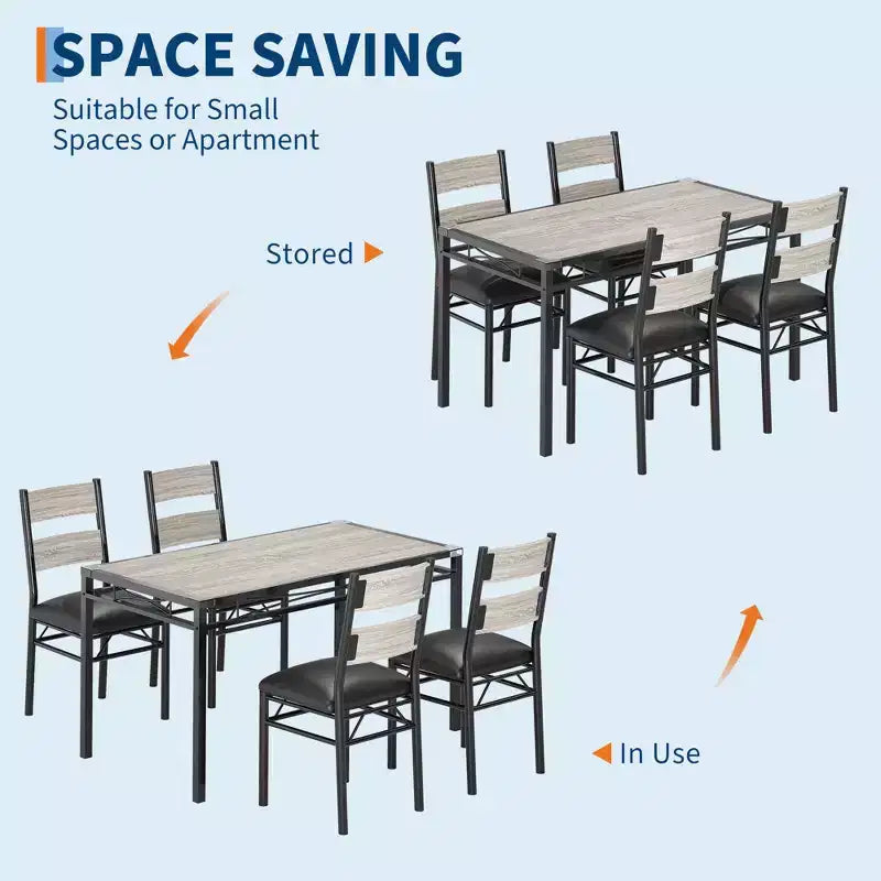 Dining Table Set for 4,with 4 Upholstered Chairs,5 Pcs Wood Kitchen Dining Room Table Set with Corner Protector for Kitchen,Apartment,Small Space