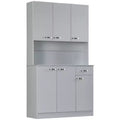 71 Kitchen Pantry Cabinet, Tall Storage Cabinet with Microwave Stand, Modern Kitchen Hutch,3 Adjustable Shelves for Living Room, Dining Room