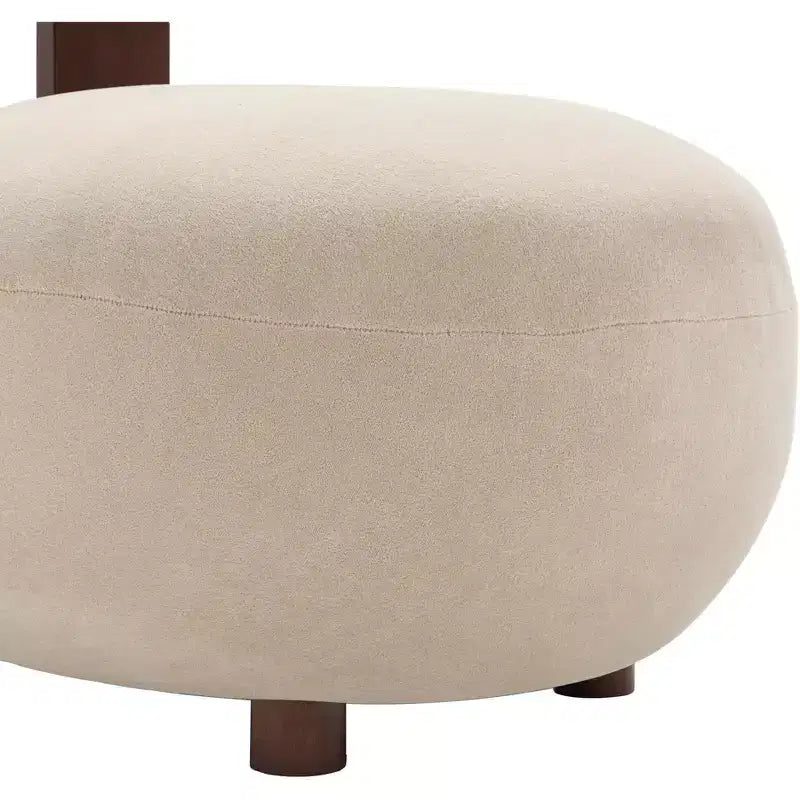 Christopher Knight Home Chariya Modern Rubberwood Velvet Upholstered Sculptural Accent Chair with Cylindrical Backrest