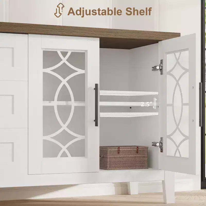 TV Stands with Storage Drawers, TV Entertainment Center, TV Console Table for Living Room Bedroom, Storage Cabinet