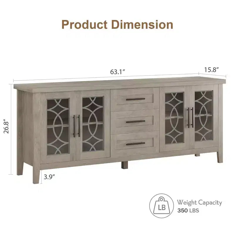 TV Stands with Storage Drawers, TV Entertainment Center, TV Console Table for Living Room Bedroom, Storage Cabinet
