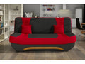 Canap¨¦ 3 places convertible et espace de rangement - bicolore anthracite / rouge - en tissu de qualit¨¦ EWIN