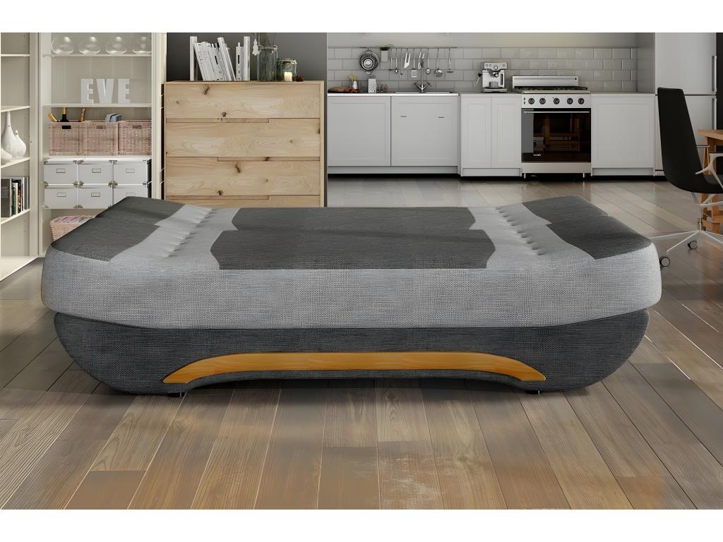 Canap¨¦ 3 places convertible et espace de rangement - bicolore anthracite / rouge - en tissu de qualit¨¦ EWIN