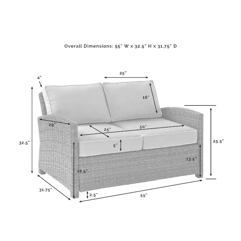 Bradenton 4pc Outdoor Wicker Conversation Set - Crosley
