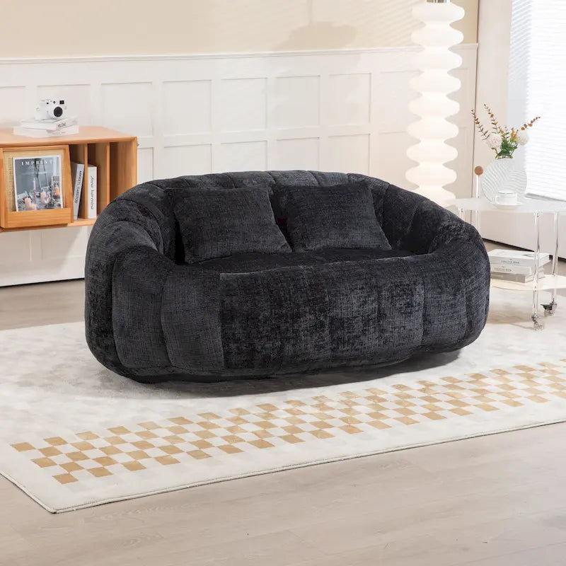 GDFStudio - Laurel Chenille 2-Seater Lazy Sofa with High-Density Foam and Oversized Comfort
