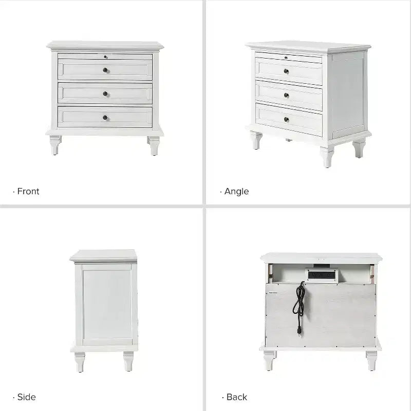 Giorgio 3 - Drawer end table with Built-In Outlets Set of 2|HULALA HOME
