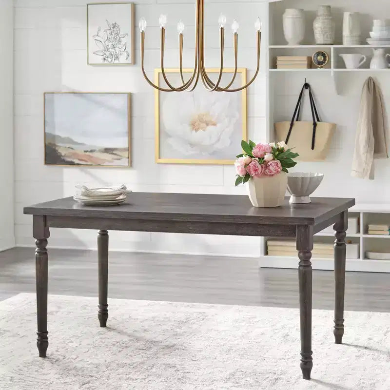 6pc Burntwood Dining Set with Bench - Buylateral