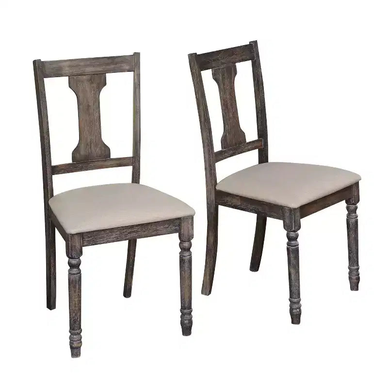 6pc Burntwood Dining Set with Bench - Buylateral