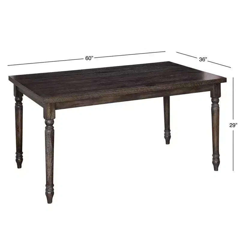 6pc Burntwood Dining Set with Bench - Buylateral