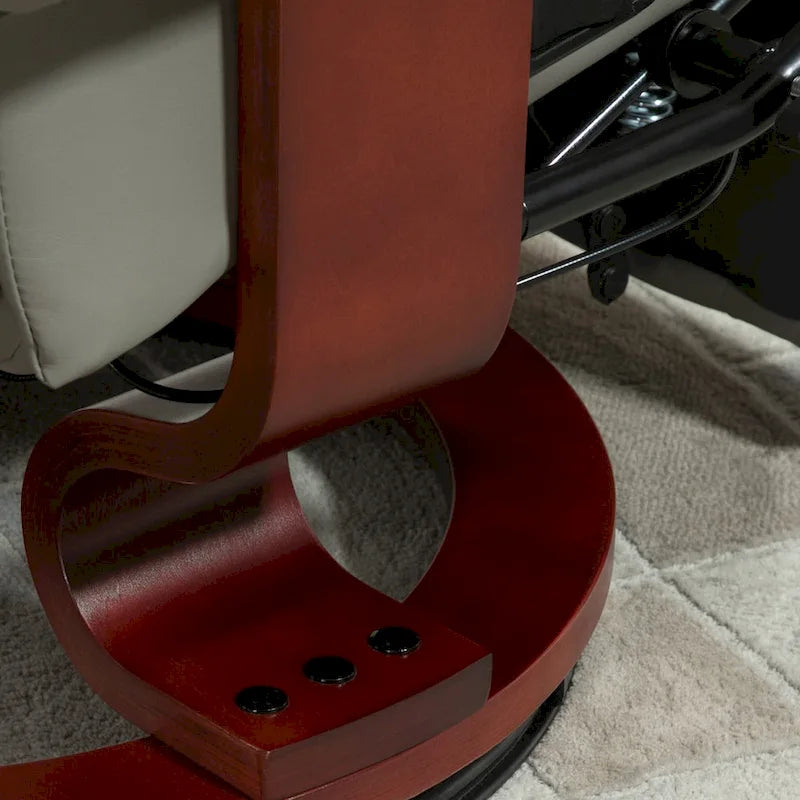 HomCom Faux Leather Adjustable Manual Swivel Base Recliner Chair with Comfortable and Relaxing Footrest