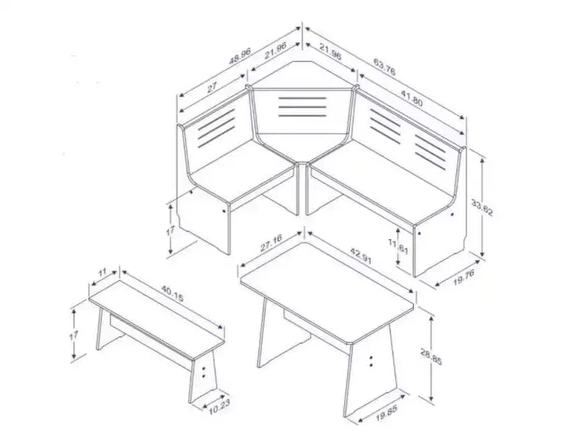 Whatley Corner Nook Dining Set - Linon