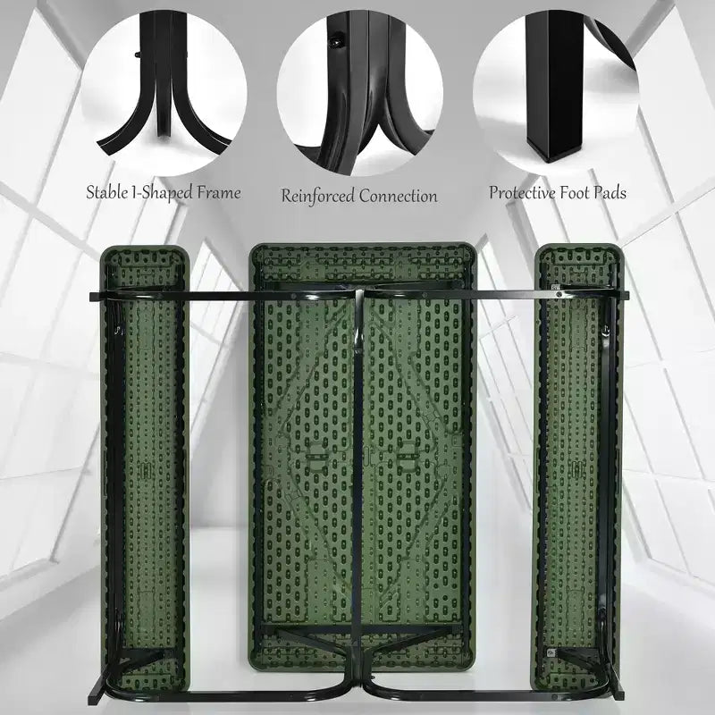 Costway Picnic Table Bench Set Outdoor Backyard Patio Garden Party Dining All Weather Black/White/Grey/Brown/Green