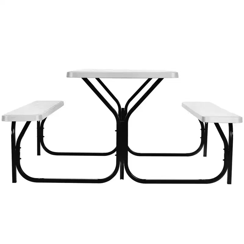 Costway Picnic Table Bench Set Outdoor Backyard Patio Garden Party Dining All Weather Black/White/Grey/Brown/Green