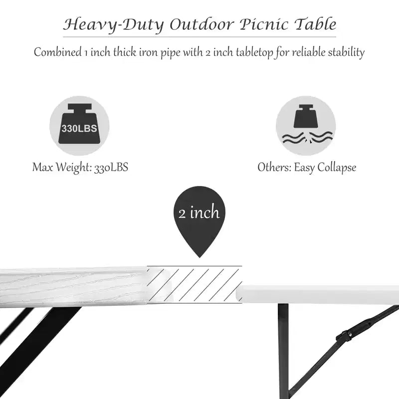 Costway Picnic Table Bench Set Outdoor Backyard Patio Garden Party Dining All Weather Black/White/Grey/Brown/Green
