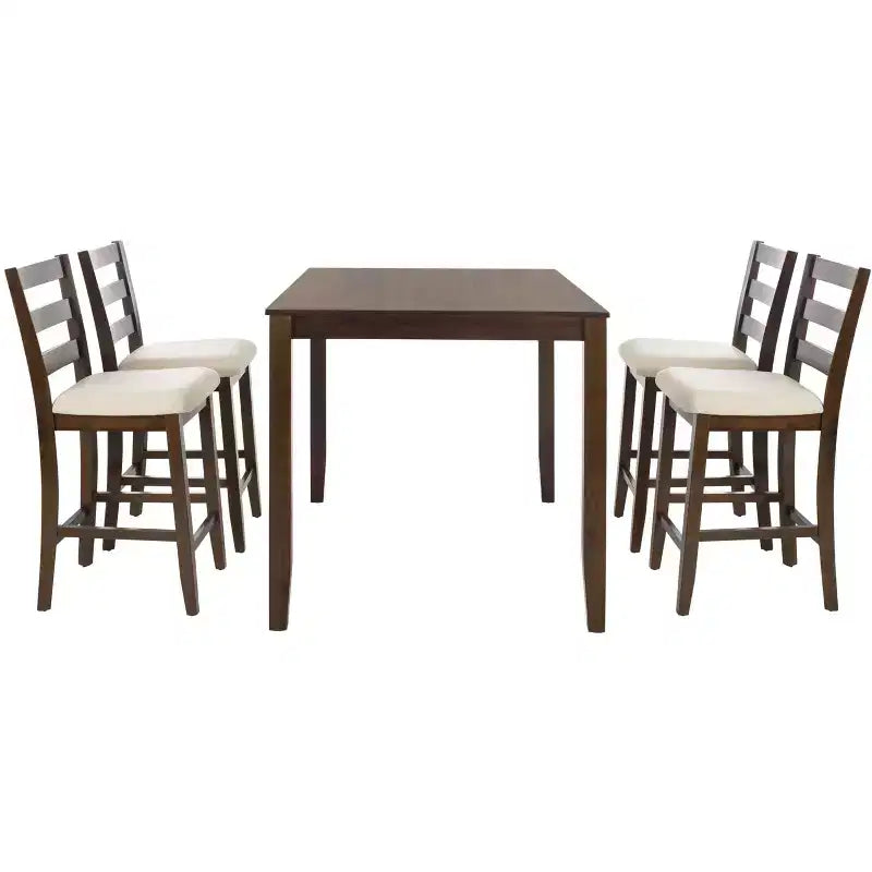 Melvin 5 Piece Pub Set - DNS9200A - Brown/Beige - Safavieh