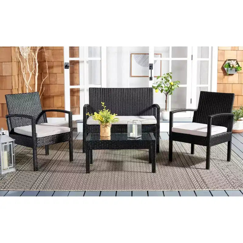 Bassey 4 Piece Living Set - Indoor/Outdoor - PAT7507 - Safavieh